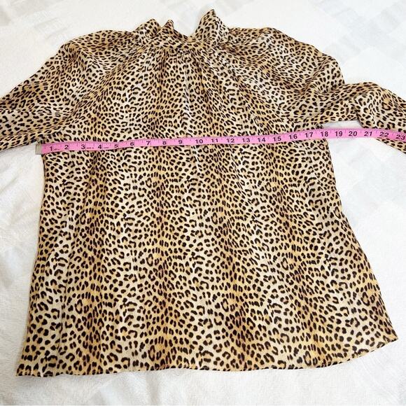 Ramy Brook Leopard Print Silk Neck Tie Blouse Leopard Print XS - Picture 5 of 12